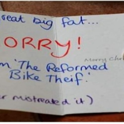 A HUMOROUS PLEA AND A SURPRISING RETURN: THE TALE OF THE REFORMED BIKE THIEF