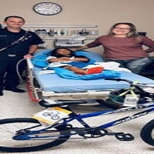 FERNANDINA BEACH FIREFIGHTERS BRING JOY TO YOUNG ACCIDENT VICTIM