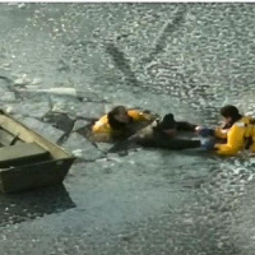 A HEROIC RESCUE OF A MAN AND A DOG AT LAKE WABAN