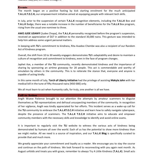 NEWSLETTER JULY, 2024.