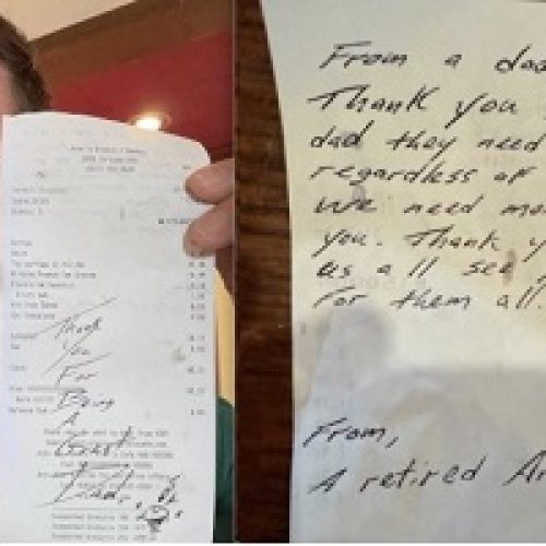 STRANGER PAYS IT FORWARD, LEAVING HEARTFELT NOTE FOR FORT WORTH FAMILY